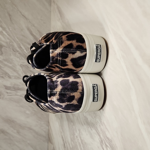 Superga Platform Velvet Cheetah Print Sneakers Women's sz 10 - Picture 4 of 10